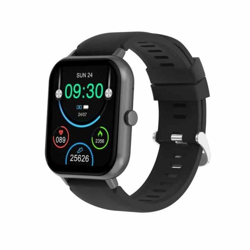Smartwatch H-go Sport Roz/Negru Puls, Calorii, Presiune arteriala, Bluetooth, Notificari,Rezistenta la apa