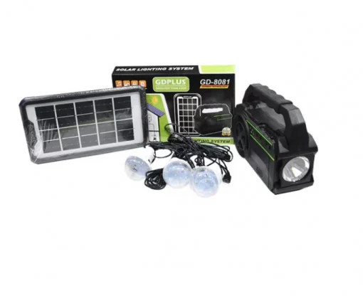 Kit Urgență Lanterna,Radio,Încarcător Cu 3 Becuri Cu Panou Solar Portabil - 3 Acumulatori Puternici
