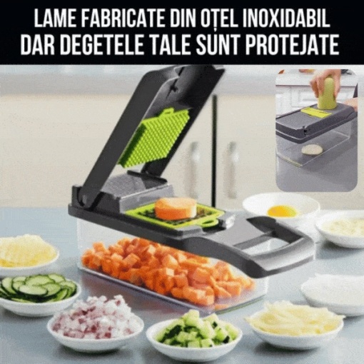 Razatoare multifunctionala legume si fructe 15 in 1, lame inox