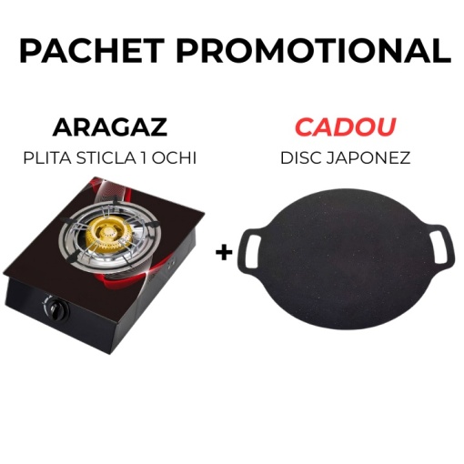 🎁 PACHET PROMOȚIONAL – PLITĂ STICLĂ 1 OCHI + CADOU DISC JAPONEZ 🎁