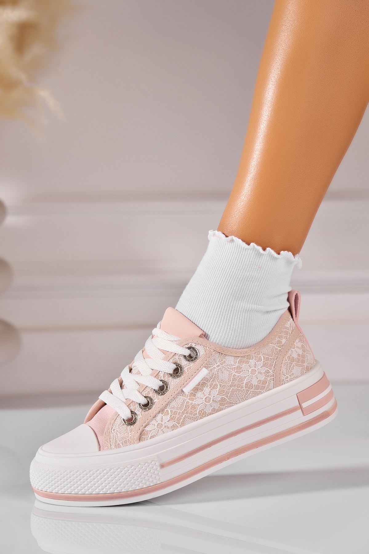 Adidași de damă Textil Roz Daeja - 1 | YEO