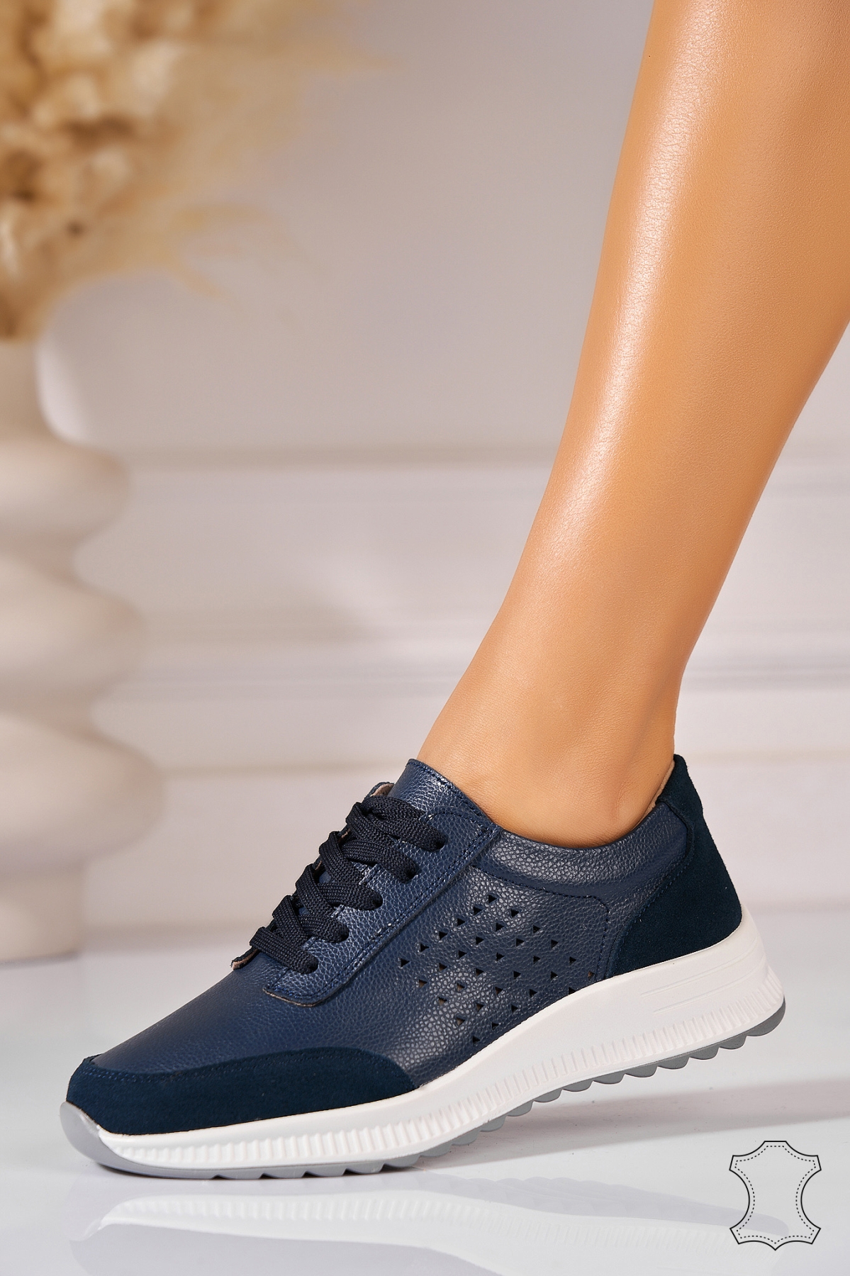Adidasi Piele Naturala Bleumarin Nelle - 1 | YEO