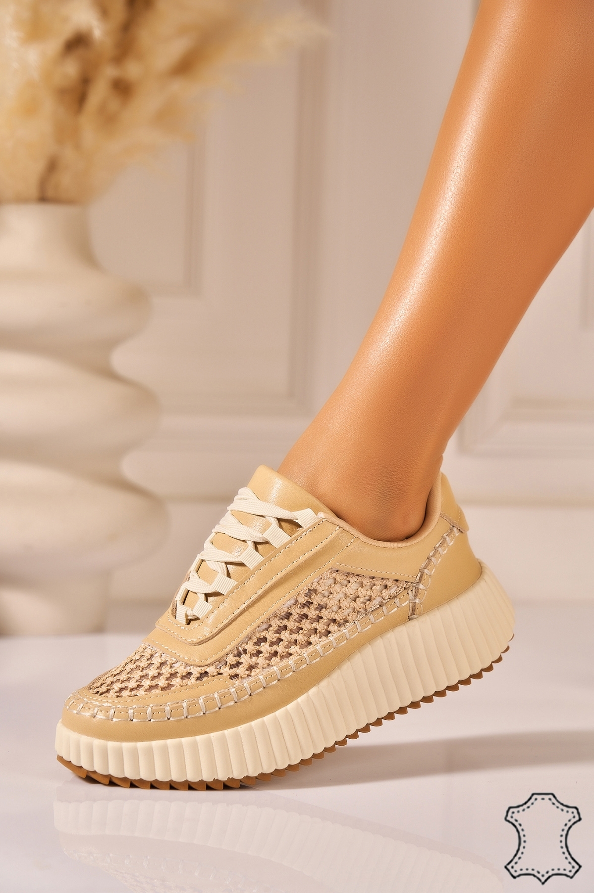 Adidasi Piele Naturala Camel Tahia