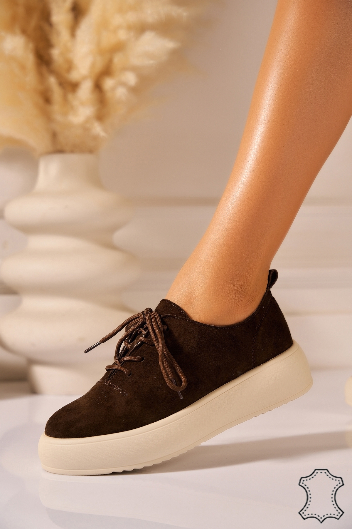 Adidasi Piele Naturala Intoarsa Maro Delsy