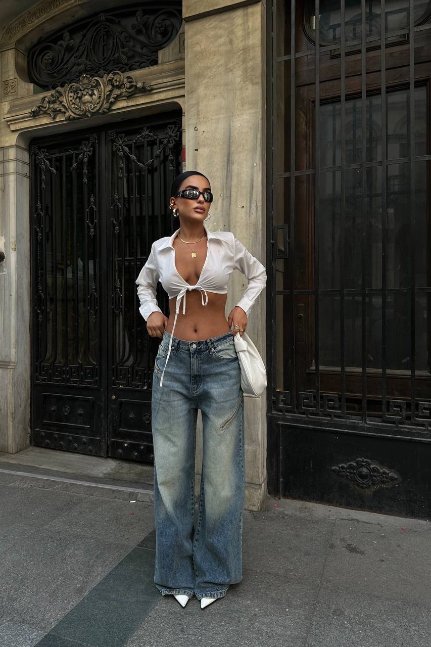 Poze Blugi Dama Oversize Albastru Taylor reverse.ro