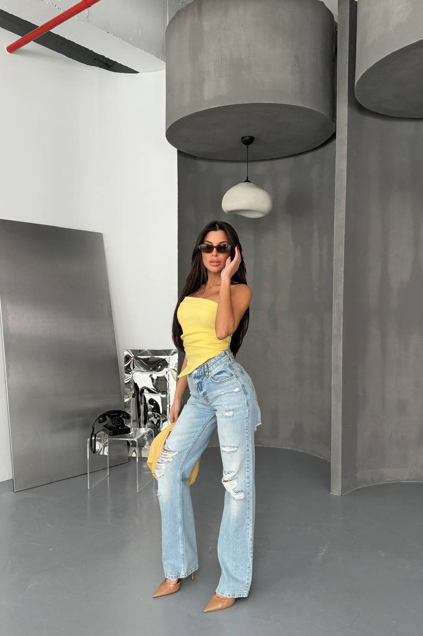 Blugi Regular Fit Albastri Henryka - 2 | YEO