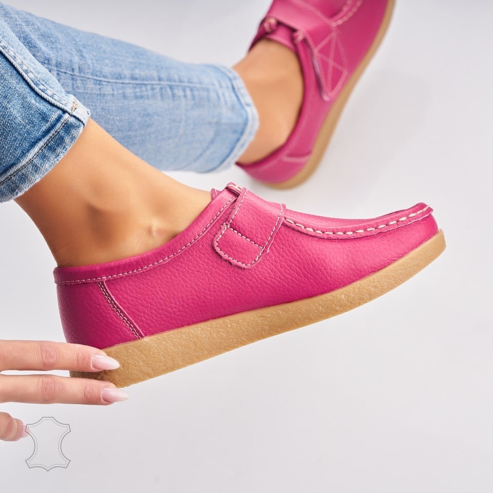 Mocasini dama Piele Naturala Fucsia Genesi - 1 | YEO