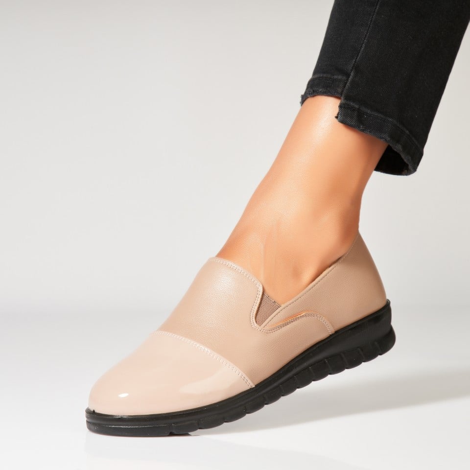 Pantofi dama casual Camel din Piele Ecologica Ikran