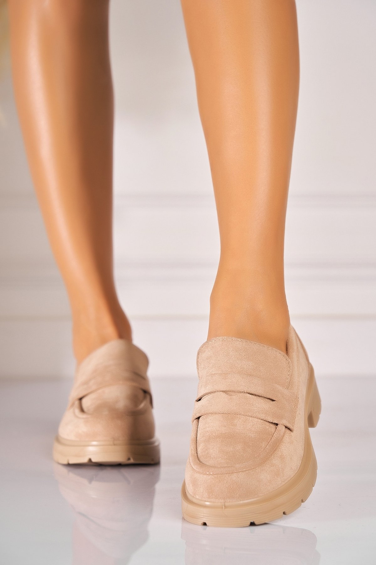 Pantofi dama casual Nude din Piele Ecologica Intoarsa Seena2