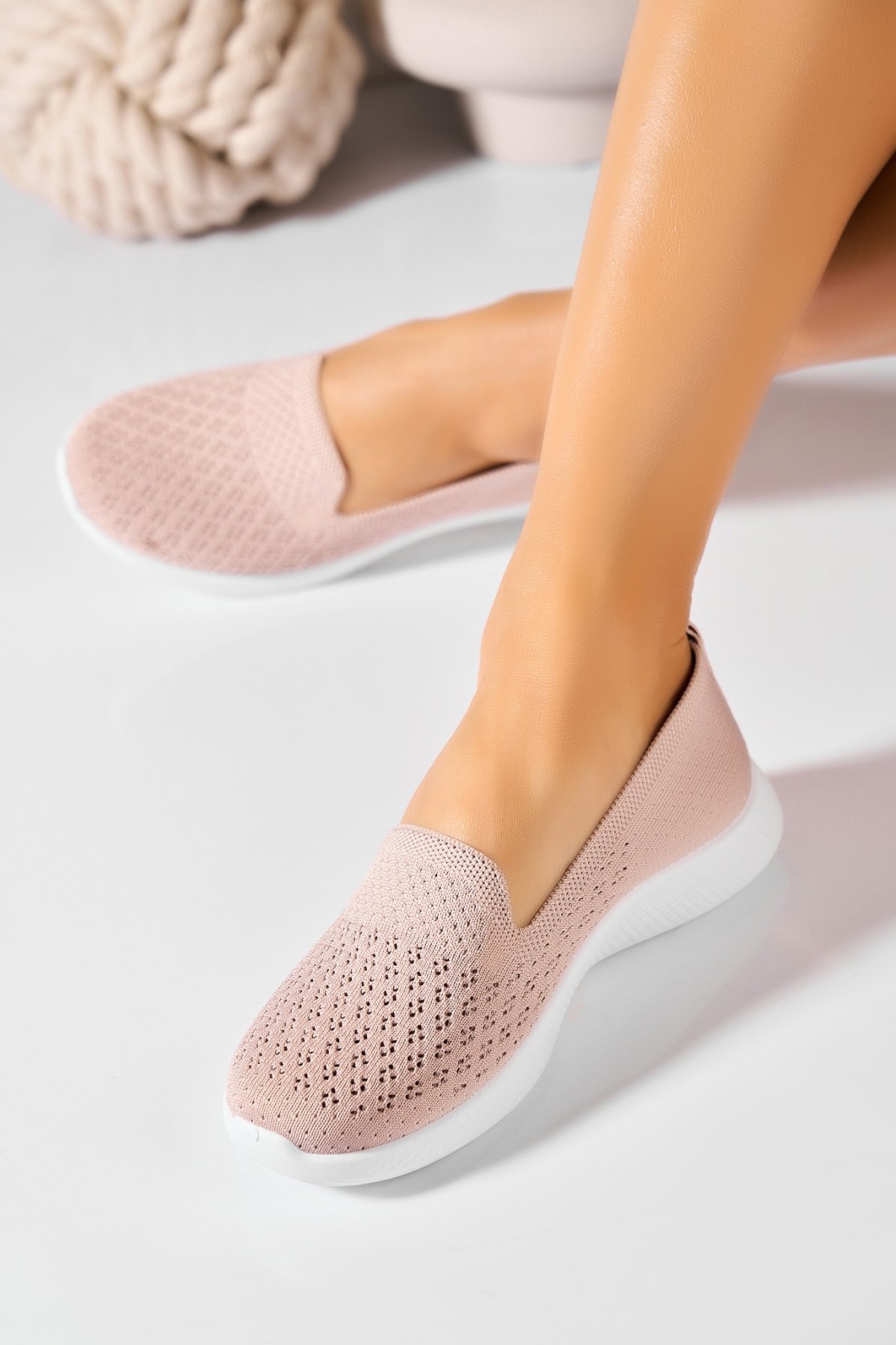 Pantofi dama casual Nude din Textil Ayeza - 1 | YEO