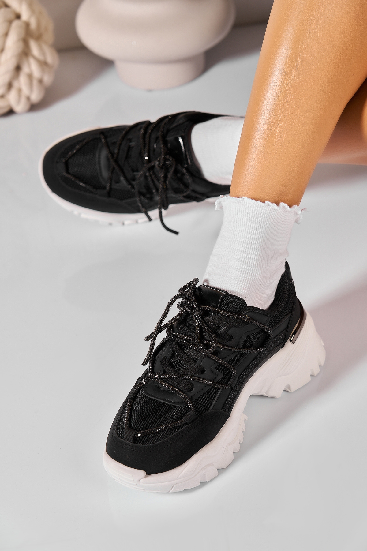 Adidași de damă Piele Ecologica Negru Lyani - 2 | YEO