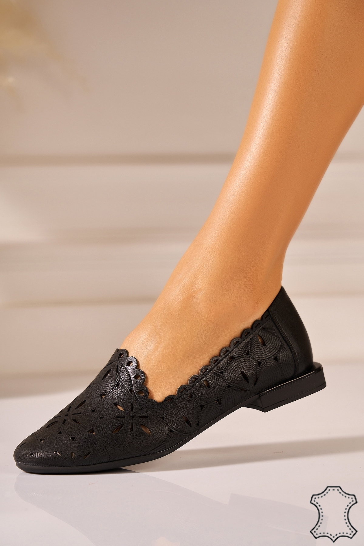 Balerini Damǎ Piele Naturala Negru Zandra