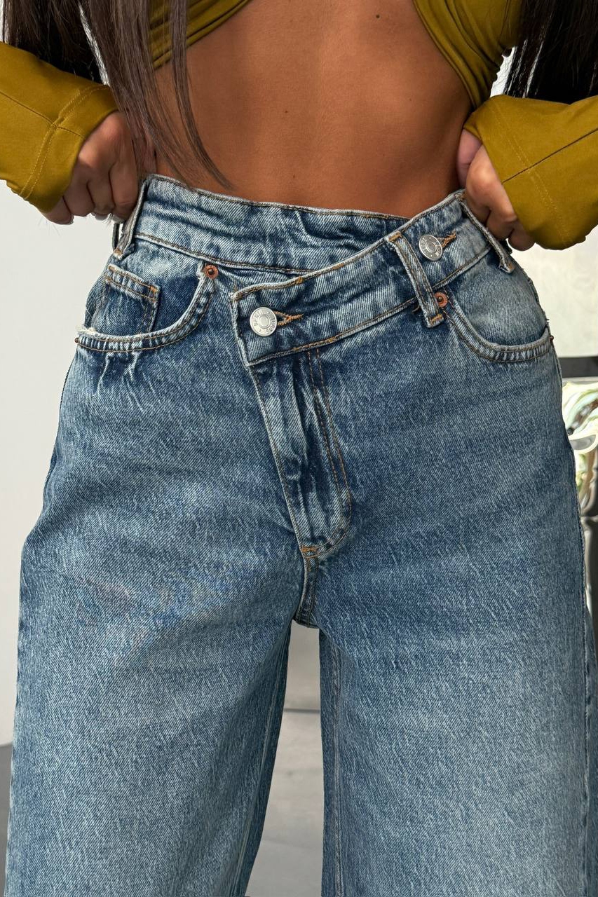 Blugi Damă Oversize Albastri Chizite - 3 | YEO