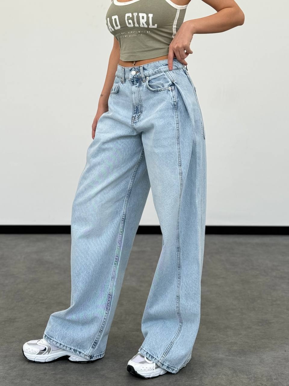 Blugi Damă Oversize Albastri Karime - 4 | YEO