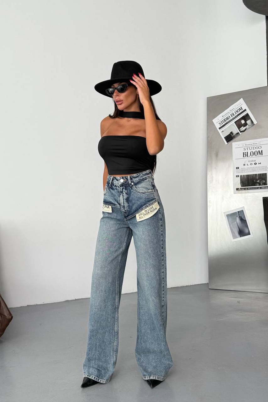 Blugi Damă Oversize Albastri Xiomara2 - 3 | YEO