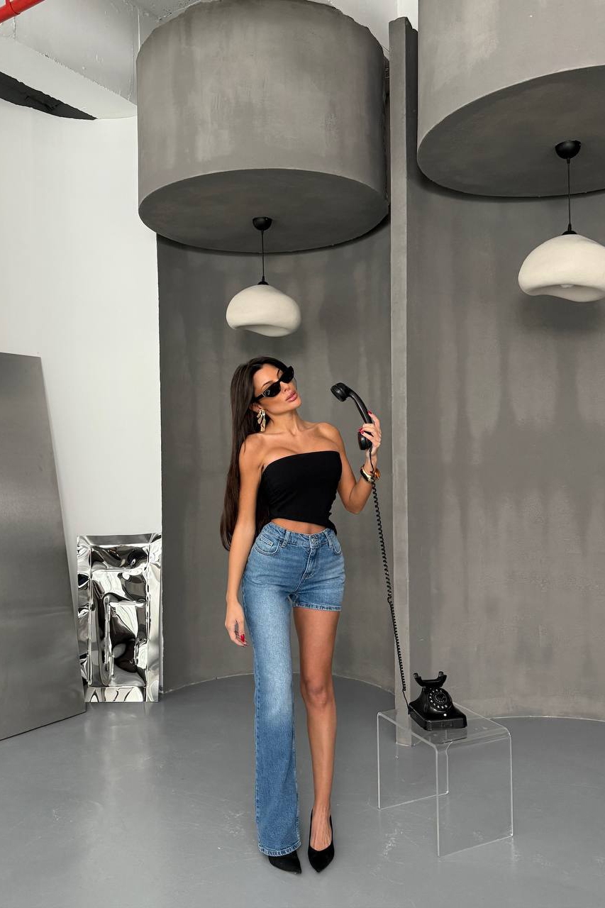 Blugi Damă Skinny Fit Albastri Bavika - 2 | YEO