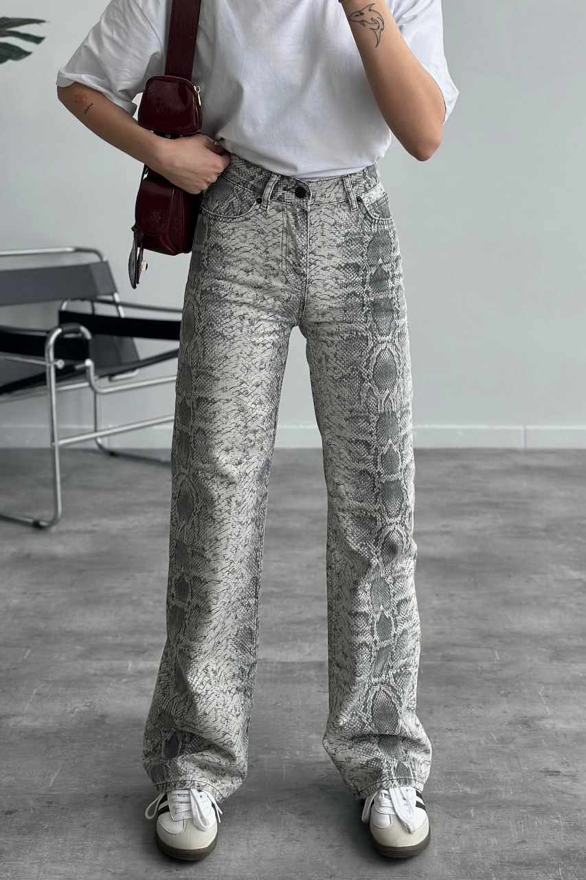 Blugi Regular Fit Animal Print Siena2 - 4 | YEO