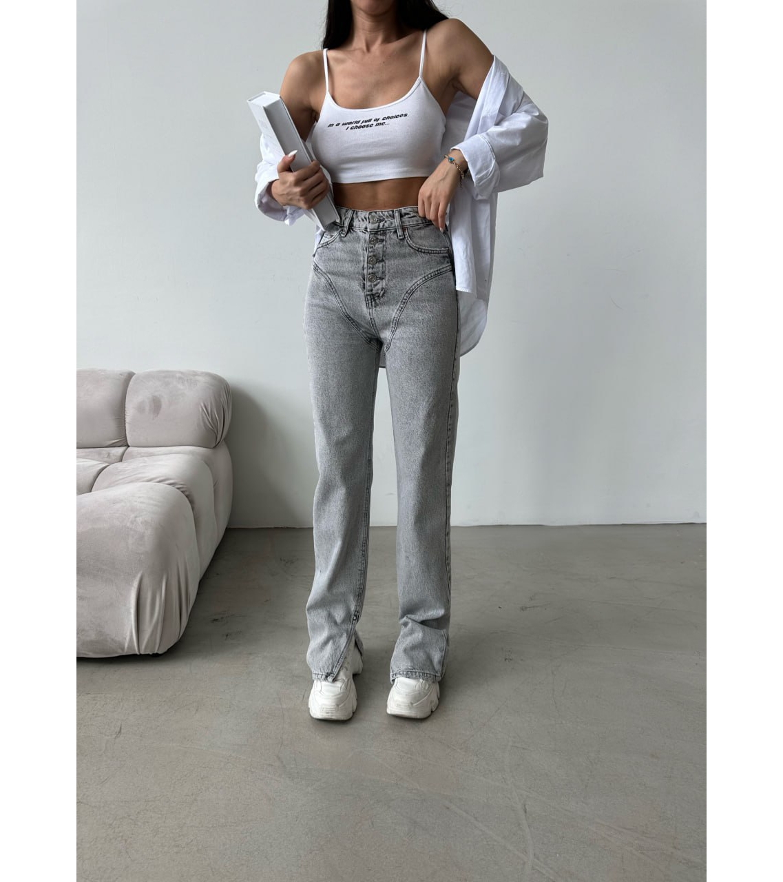 Blugi Slim Fit Gri Remy - 3 | YEO