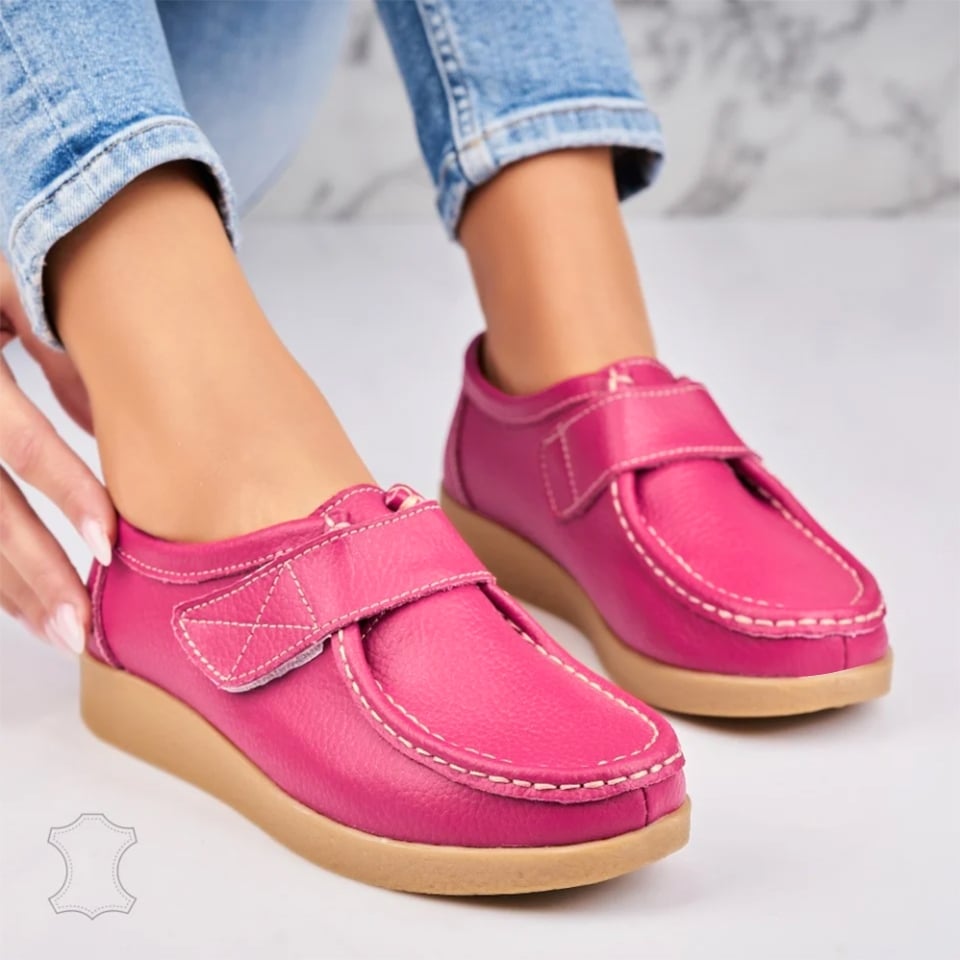 Mocasini dama Piele Naturala Fucsia Genesi - 2 | YEO