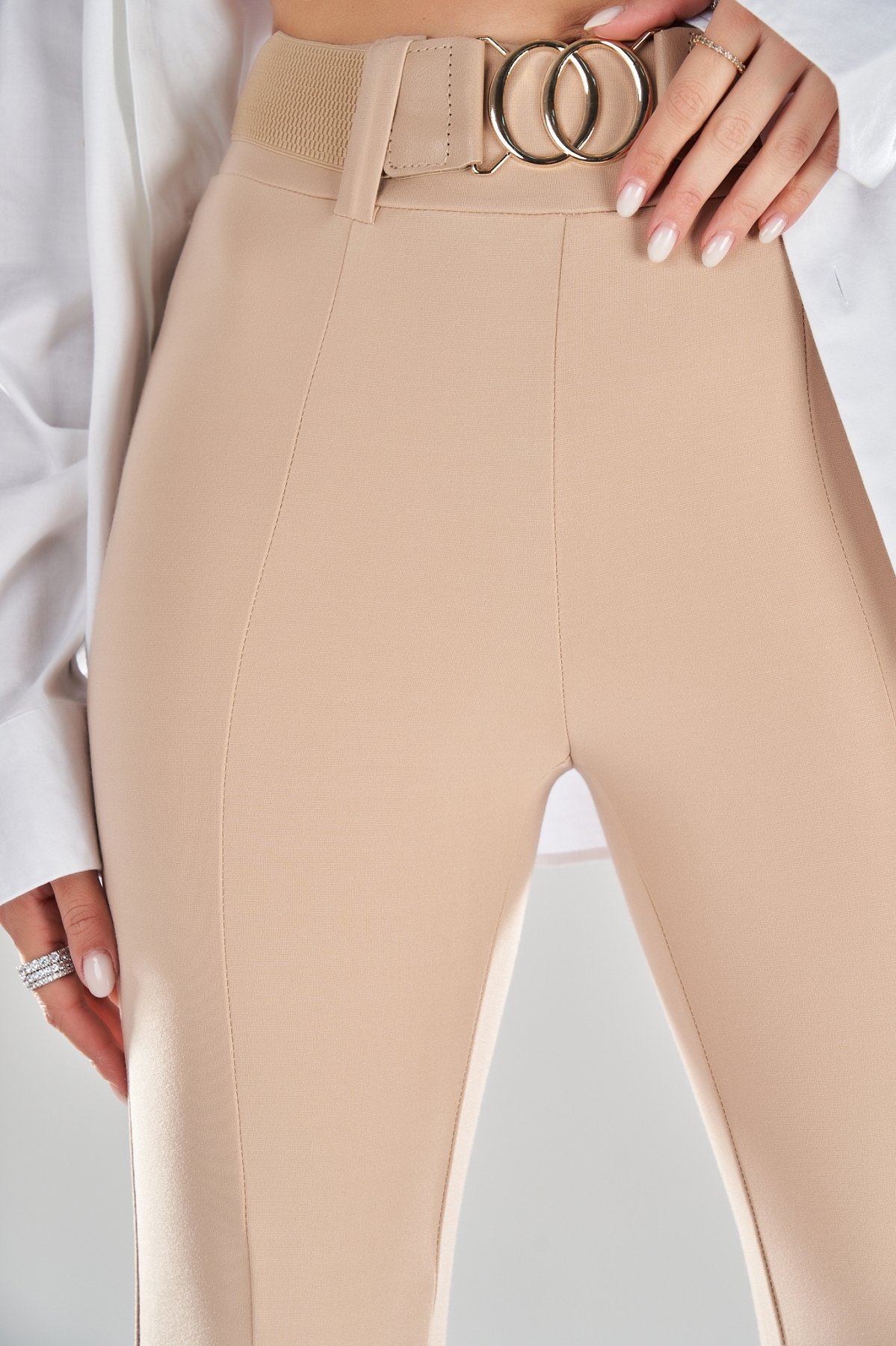 Pantaloni Damă Bej Clarise - 3 | YEO