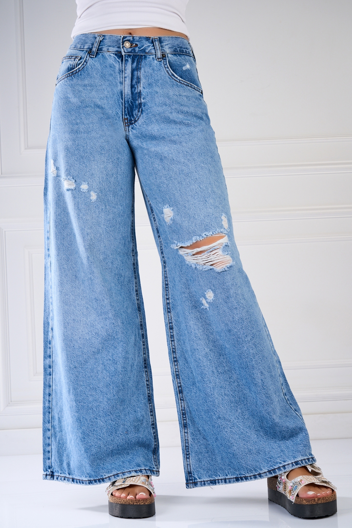 Blugi Damă Oversize Albastri Pranita