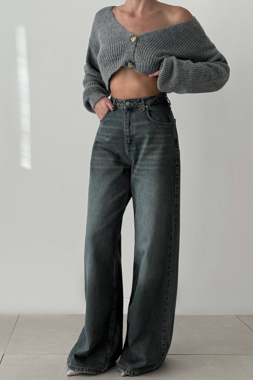 Blugi Damă Oversize Verzi Avery - 4 | YEO