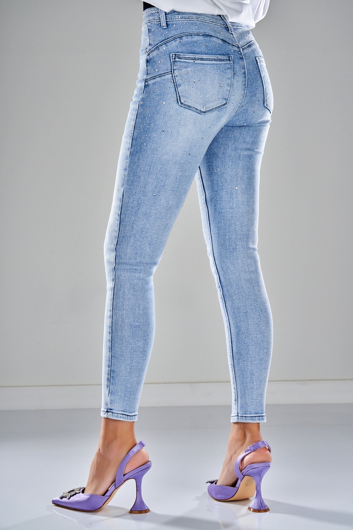 Blugi Damă Skinny Fit Albastru Khiry - 2 | YEO