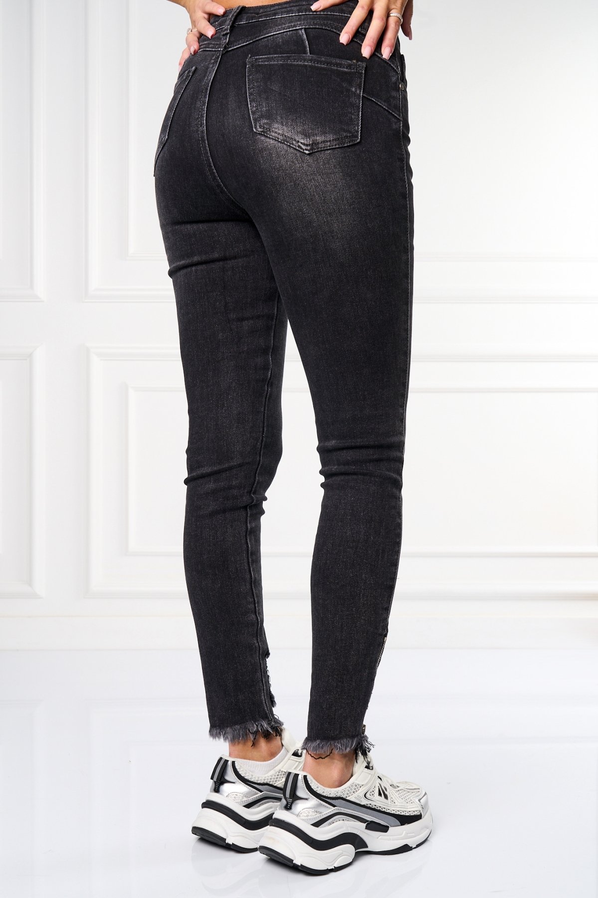 Blugi Damă Skinny Fit Negru Rainy - 2 | YEO