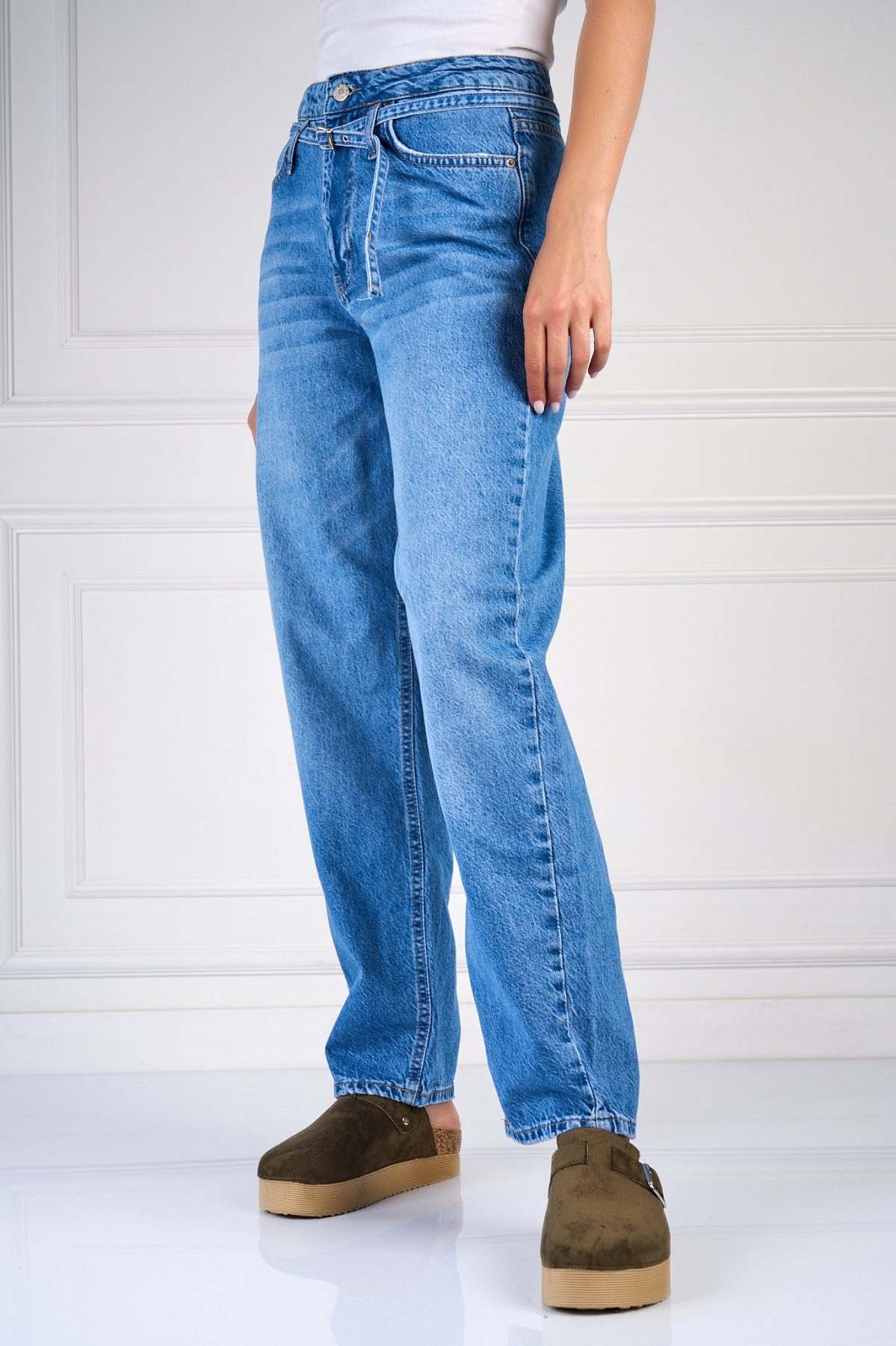 Blugi Regular Fit Albastri Aksa - 1 | YEO