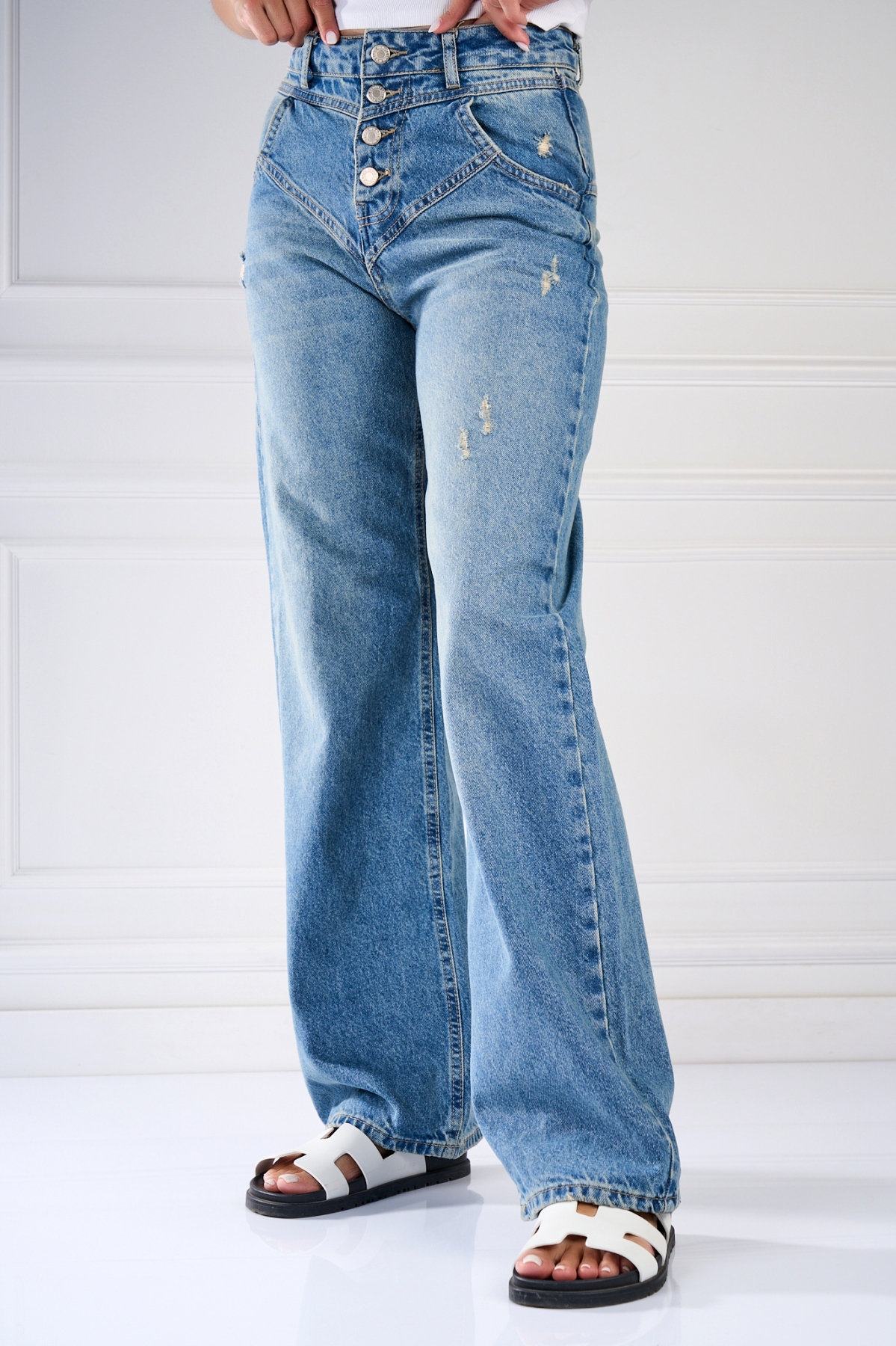 Blugi Regular Fit Albastri Ginny - 1 | YEO
