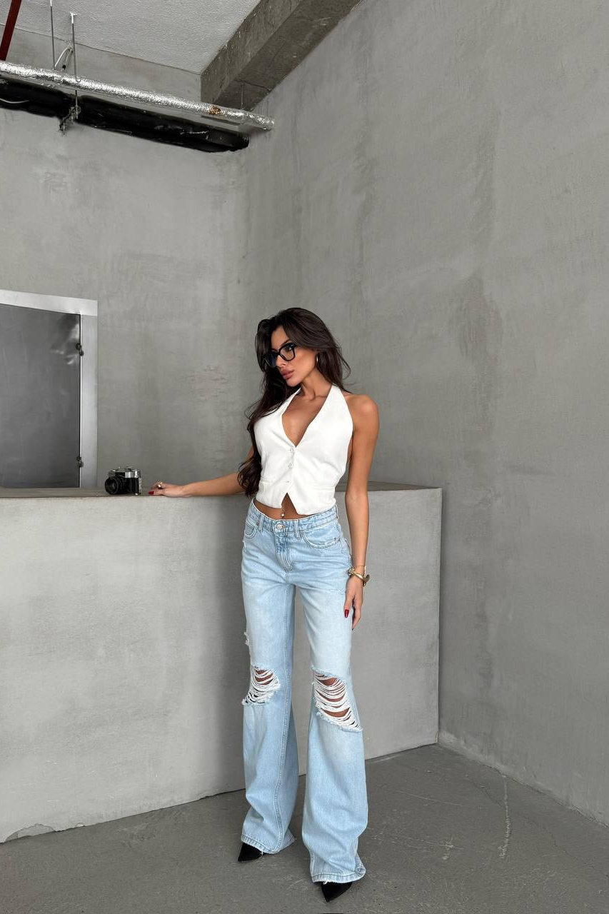 Blugi Regular Fit Albastri Haddy - 2 | YEO