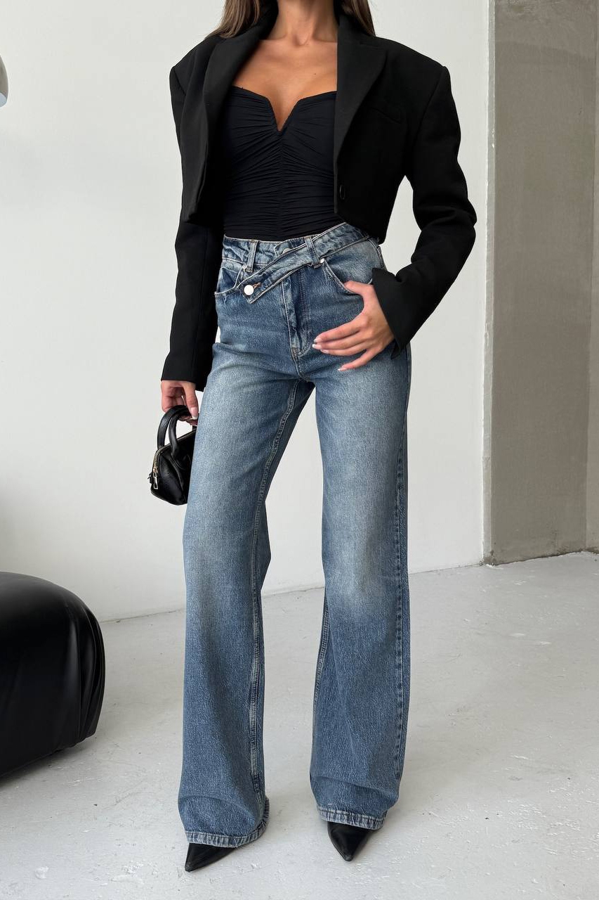 Blugi Regular Fit Albastri Sansa