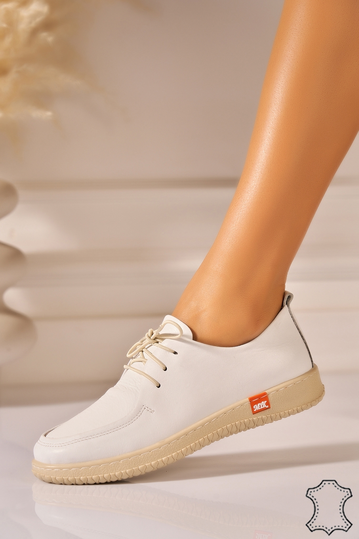 Mocasini dama Piele Naturala Albi Klaire