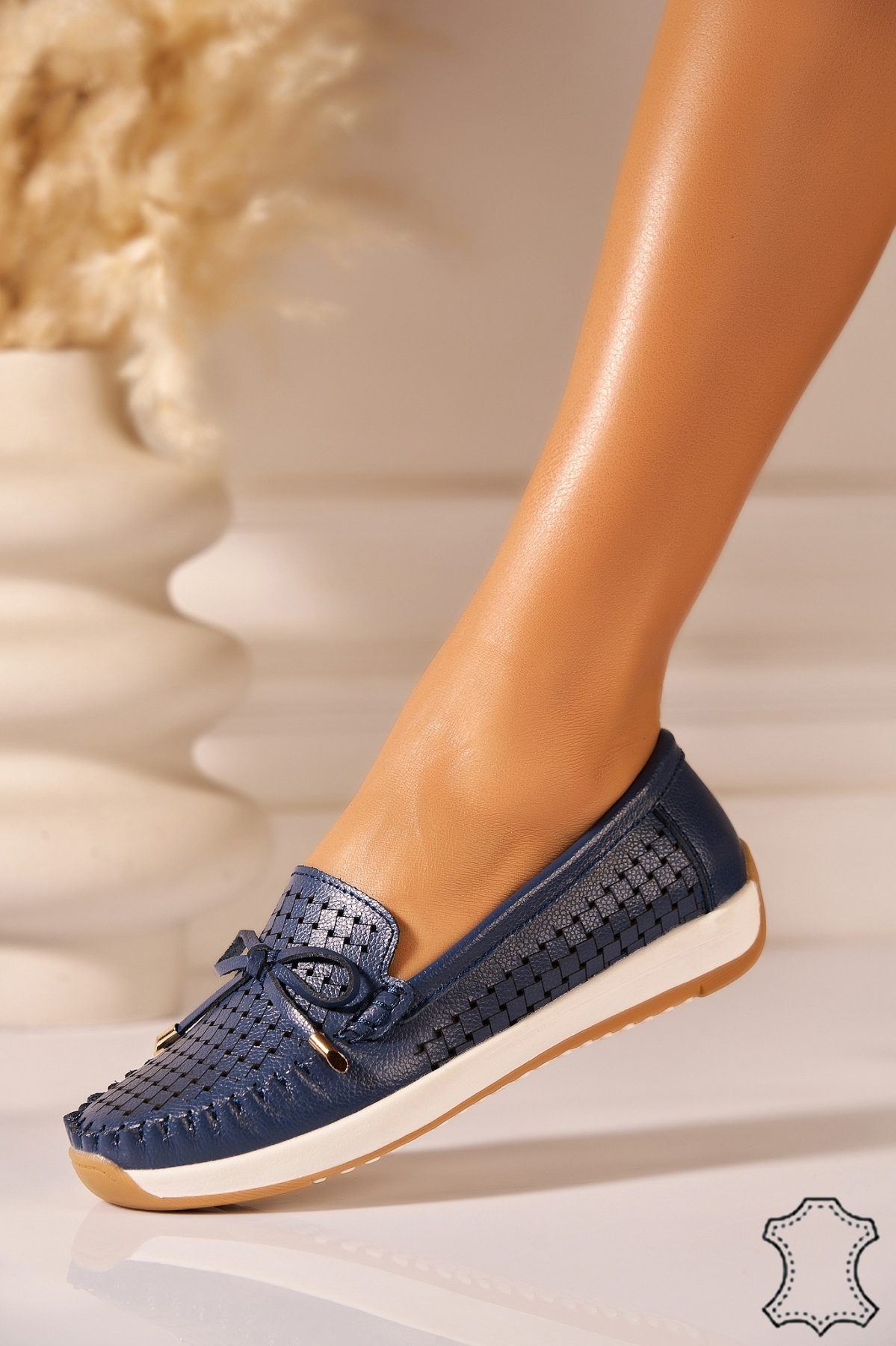 Mocasini dama Piele Naturala Bleumarin Jessy