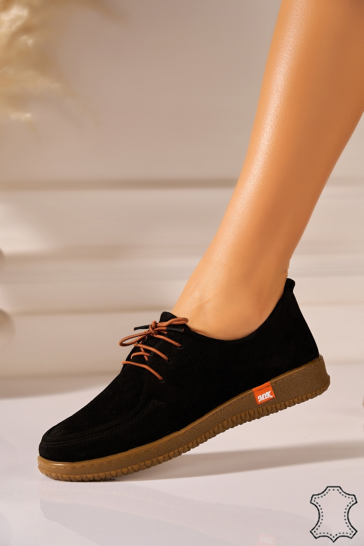 Mocasini dama Piele Naturala Intoarsa Negri Klaire2