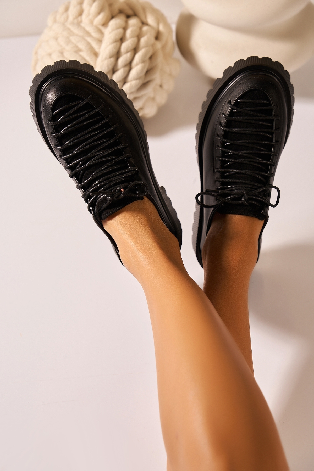 Pantofi dama casual Negri din Piele Ecologica Trisha