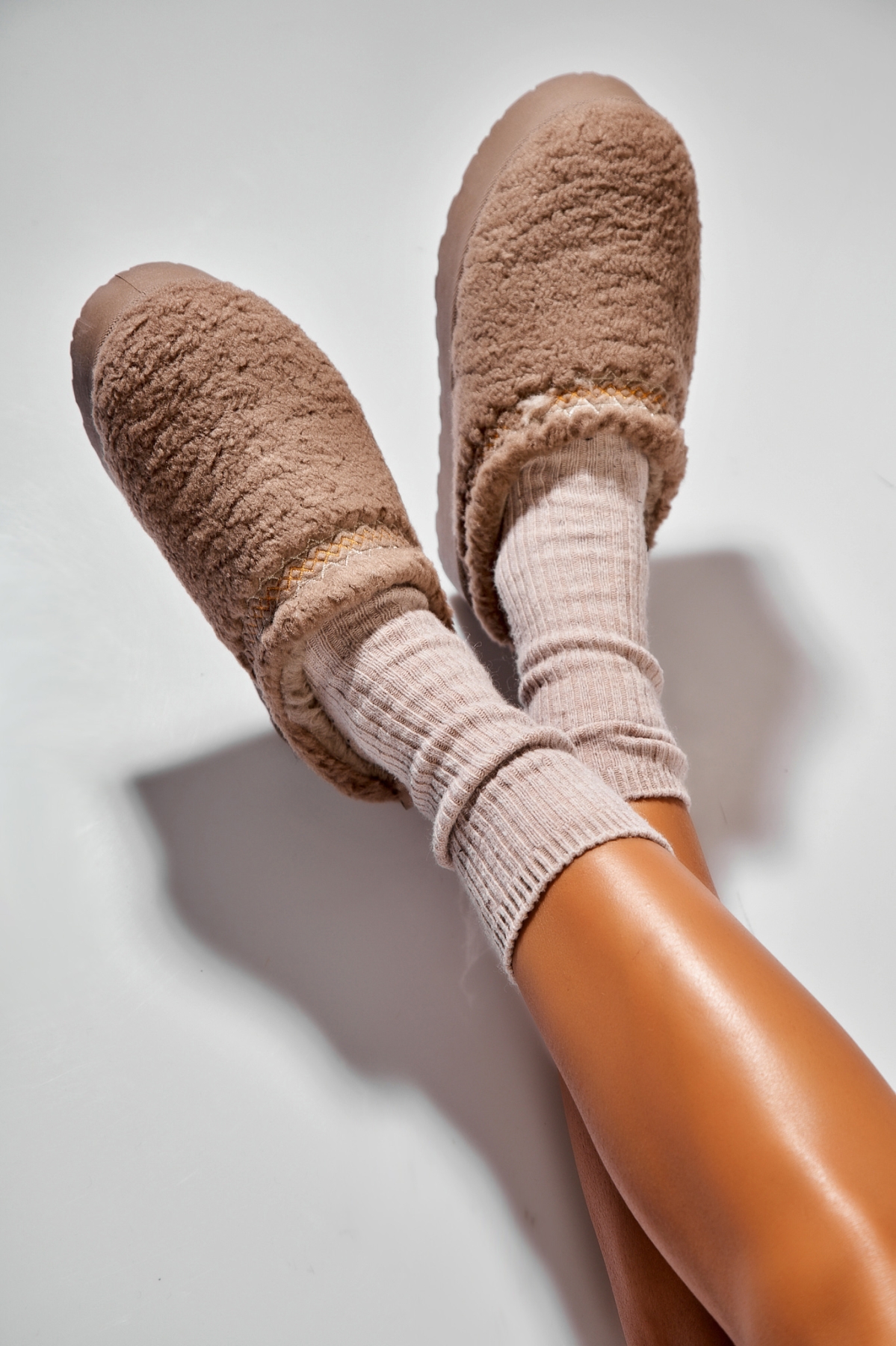 Papuci Îmblăniți Textil Kaki Ariadna - 2 | YEO