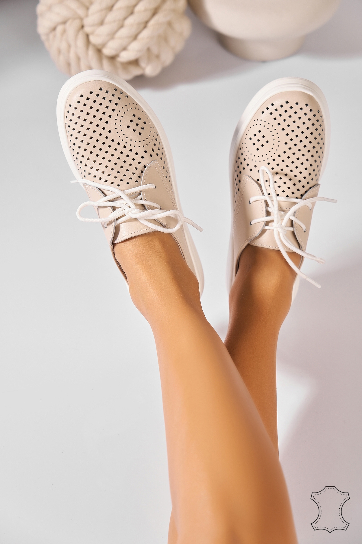 Adidasi Piele Naturala Bej Eilish - 1 | YEO