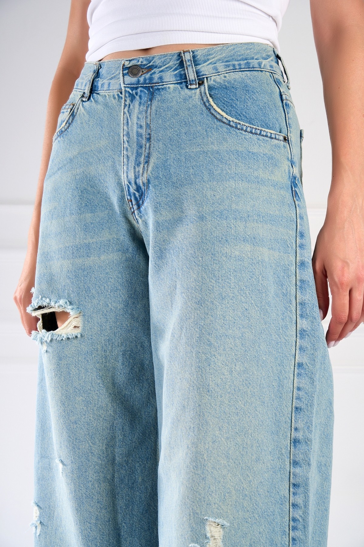 Blugi Damă Oversize Albastri Ganisha