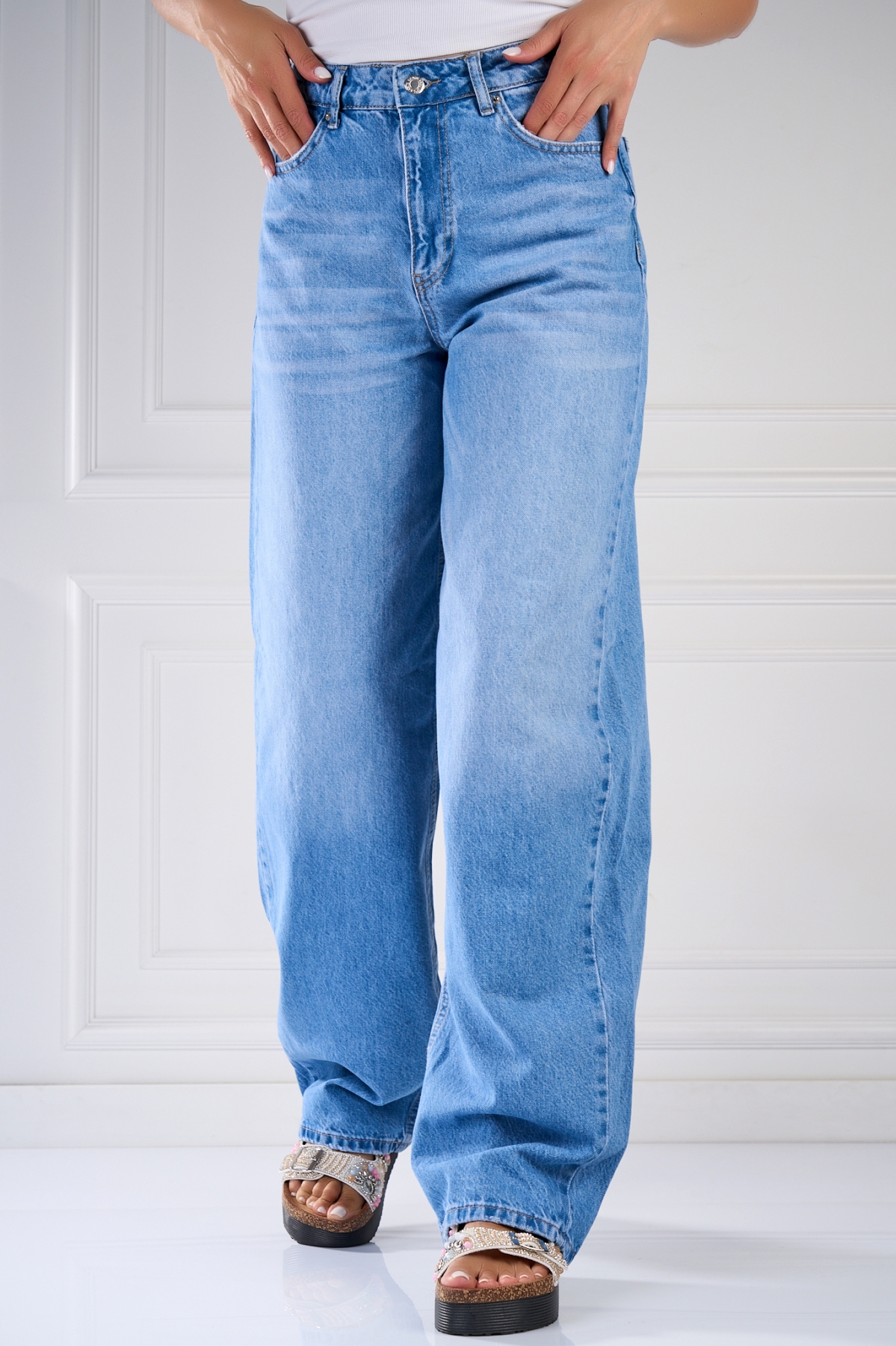 Blugi Damă Oversize Albastri Nirmala - 3 | YEO