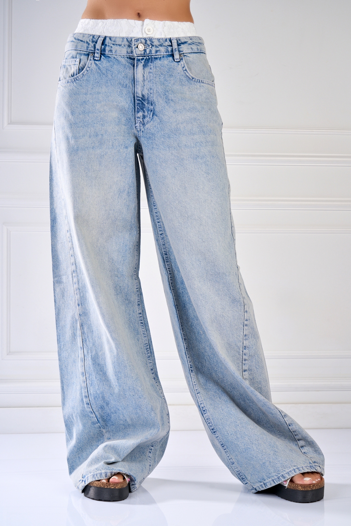Blugi Damă Oversize Albastri Tharini - 3 | YEO