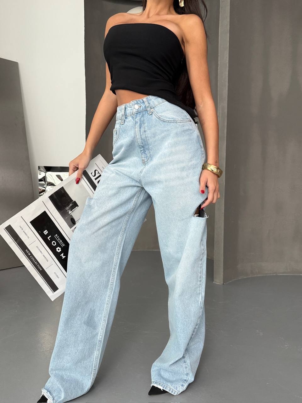 Blugi Damă Oversize Albastri Yaiza