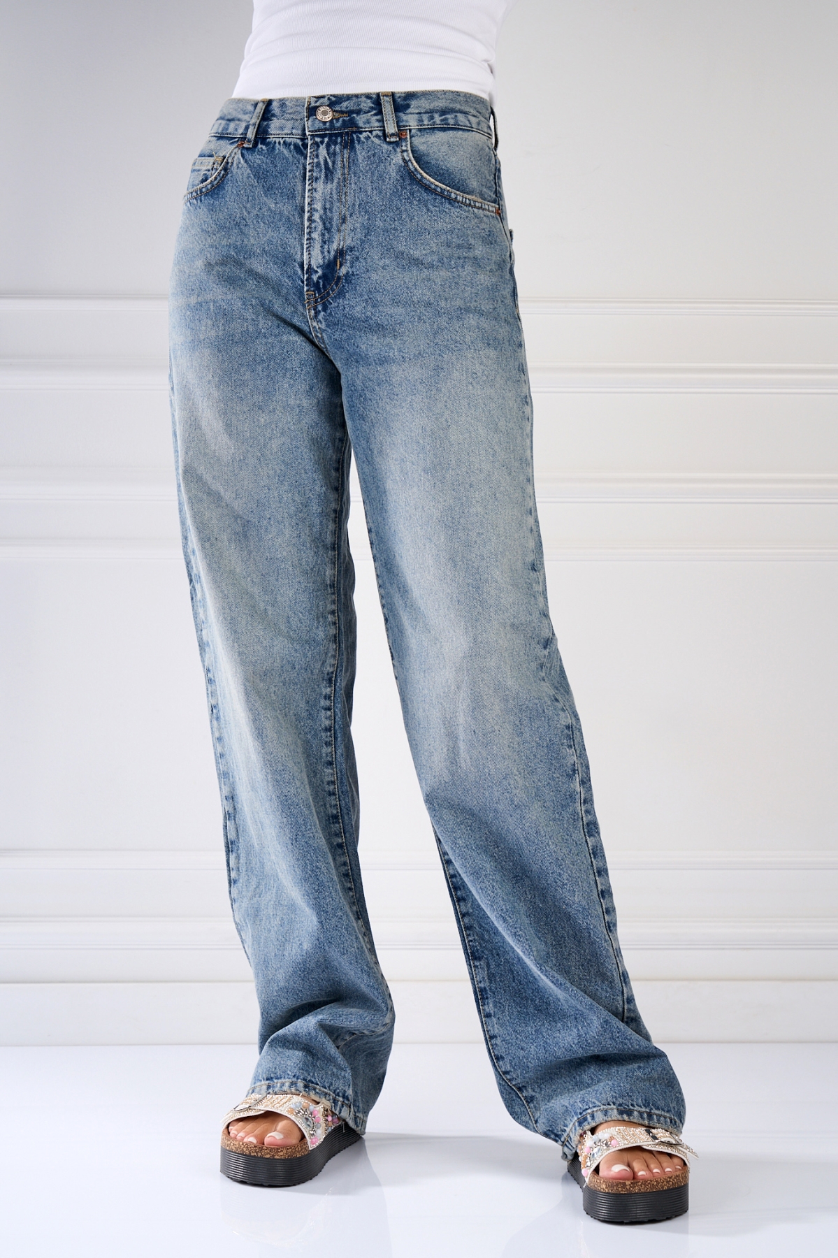 Blugi Regular Fit Albastri Cherika - 1 | YEO