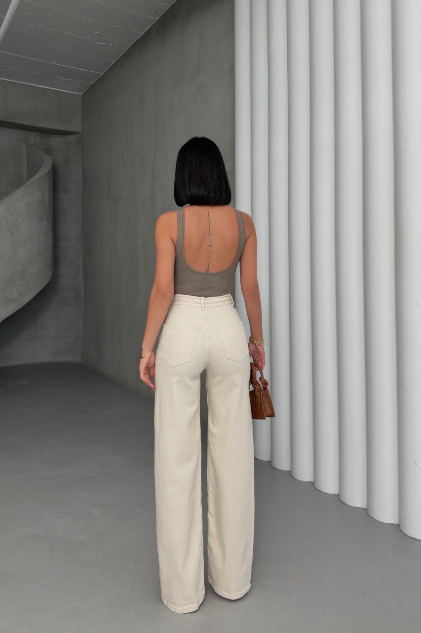 Blugi Regular Fit Bej Marzia - 3 | YEO