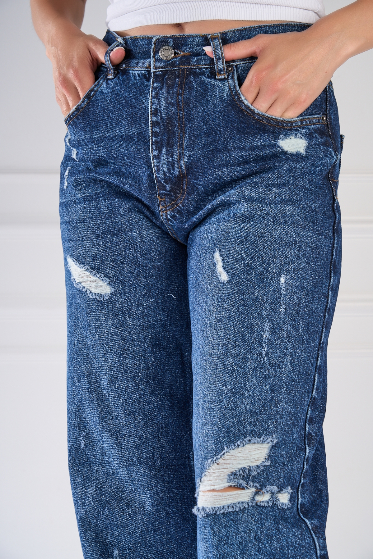Blugi Regular Fit Bleumarin Raaka - 3 | YEO