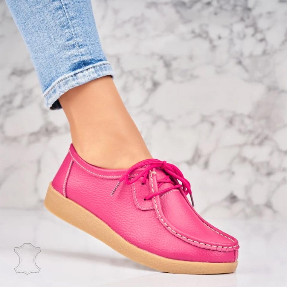 Mocasini dama Piele Naturala Fucsia Harla - 1 | YEO