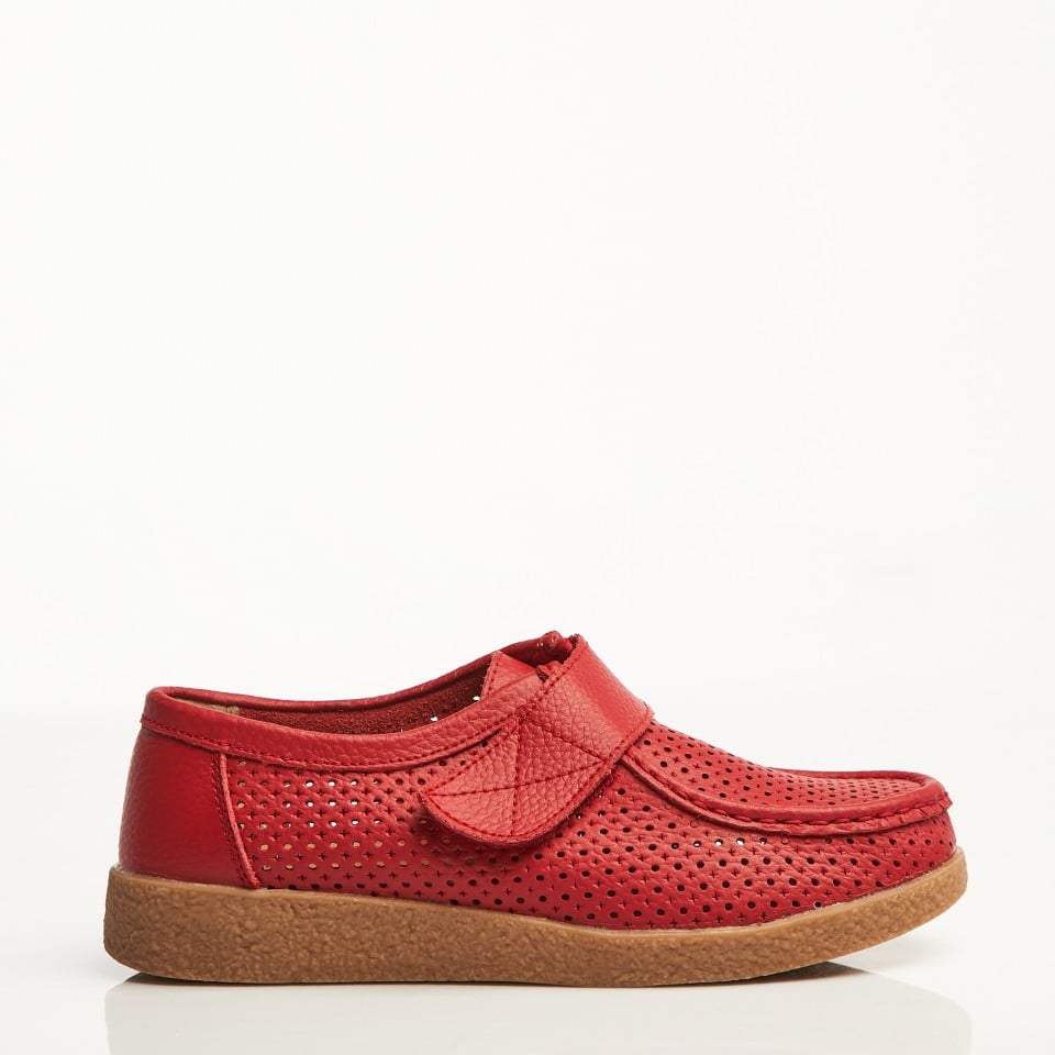 Mocasini dama Piele Naturala Rosii Takari - 1 | YEO