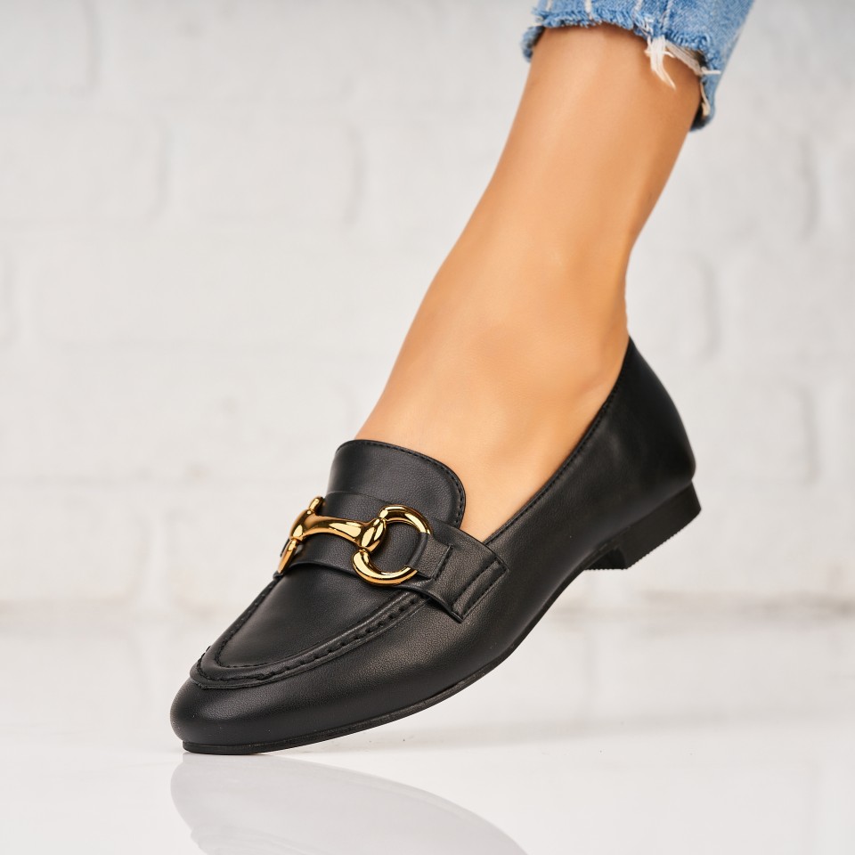 Pantofi dama casual Negri din Piele Ecologica Zenia A5354