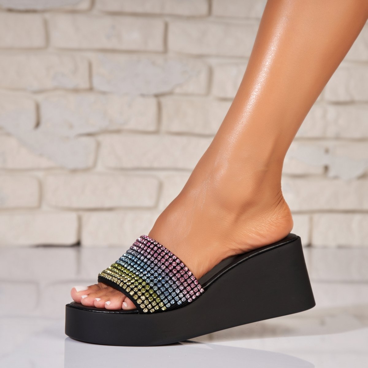 Papuci/Slapi Color din Textil Elyce