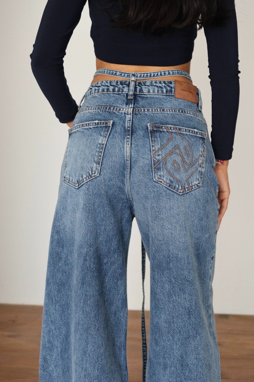 Blugi Damă Oversize Albastri Evyene - 1 | YEO